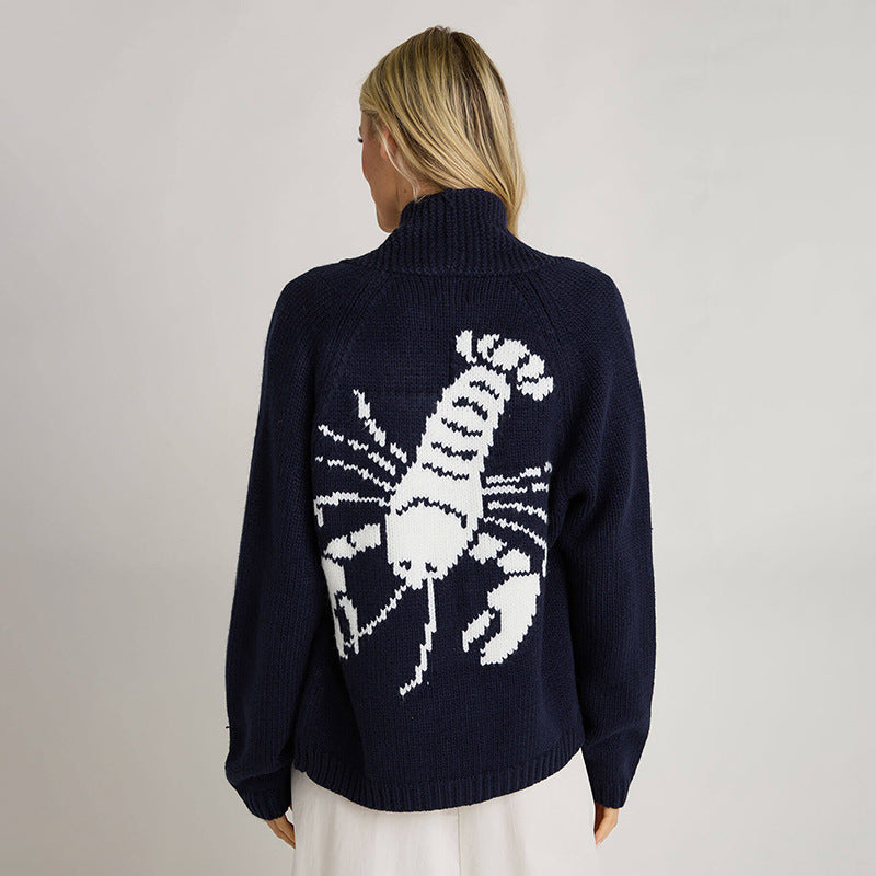 Lydia - Shrimp Print Cardigan