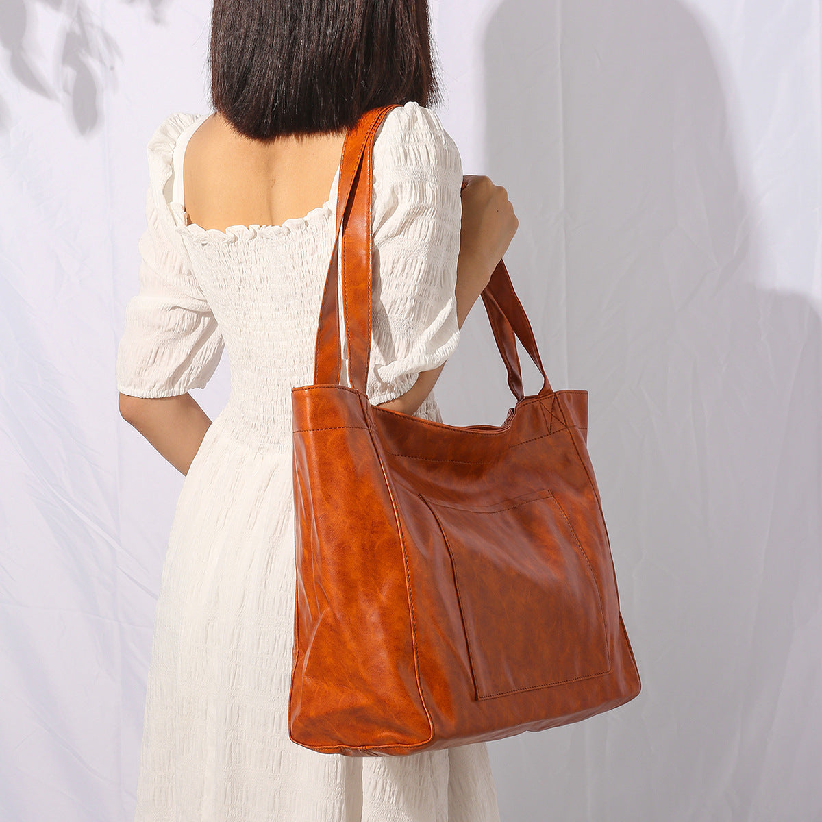 Aurelia – Marrone Chiaro Vintage Leather Tote Bag