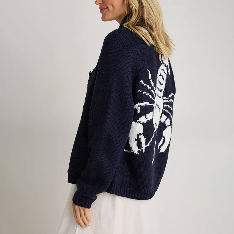 Lydia - Shrimp Print Cardigan
