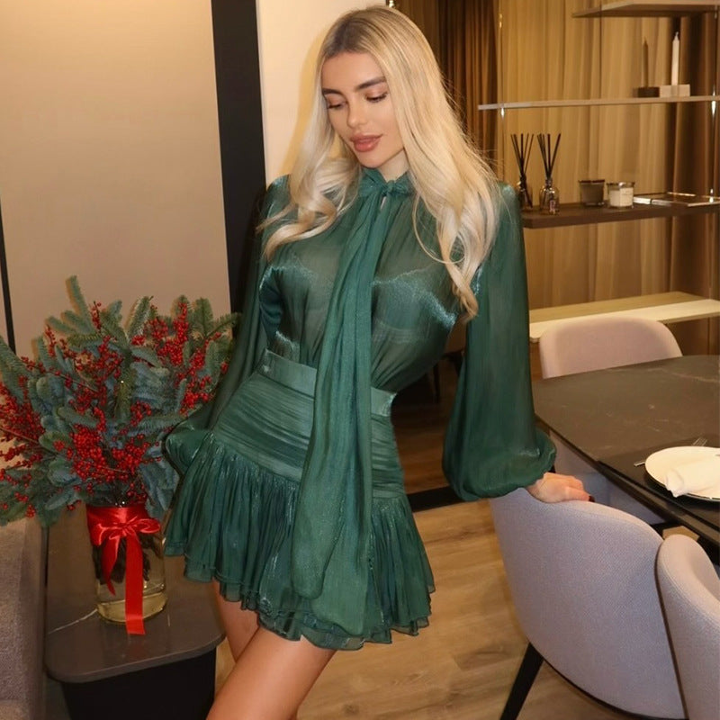 The Marisa - Bow Tie Pleated Skirt Set
