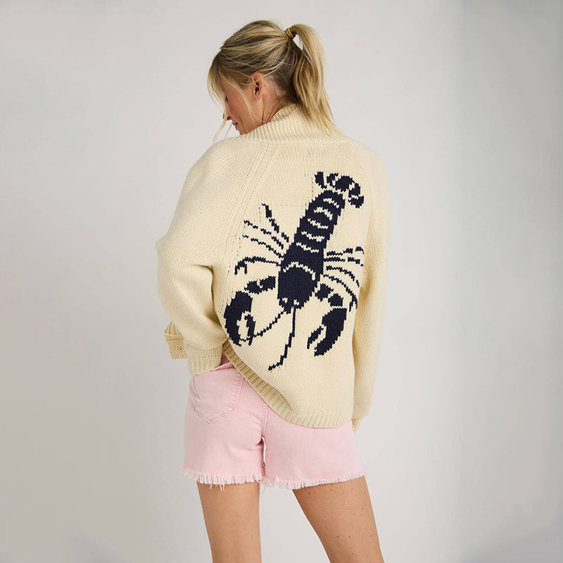 Lydia - Shrimp Print Cardigan