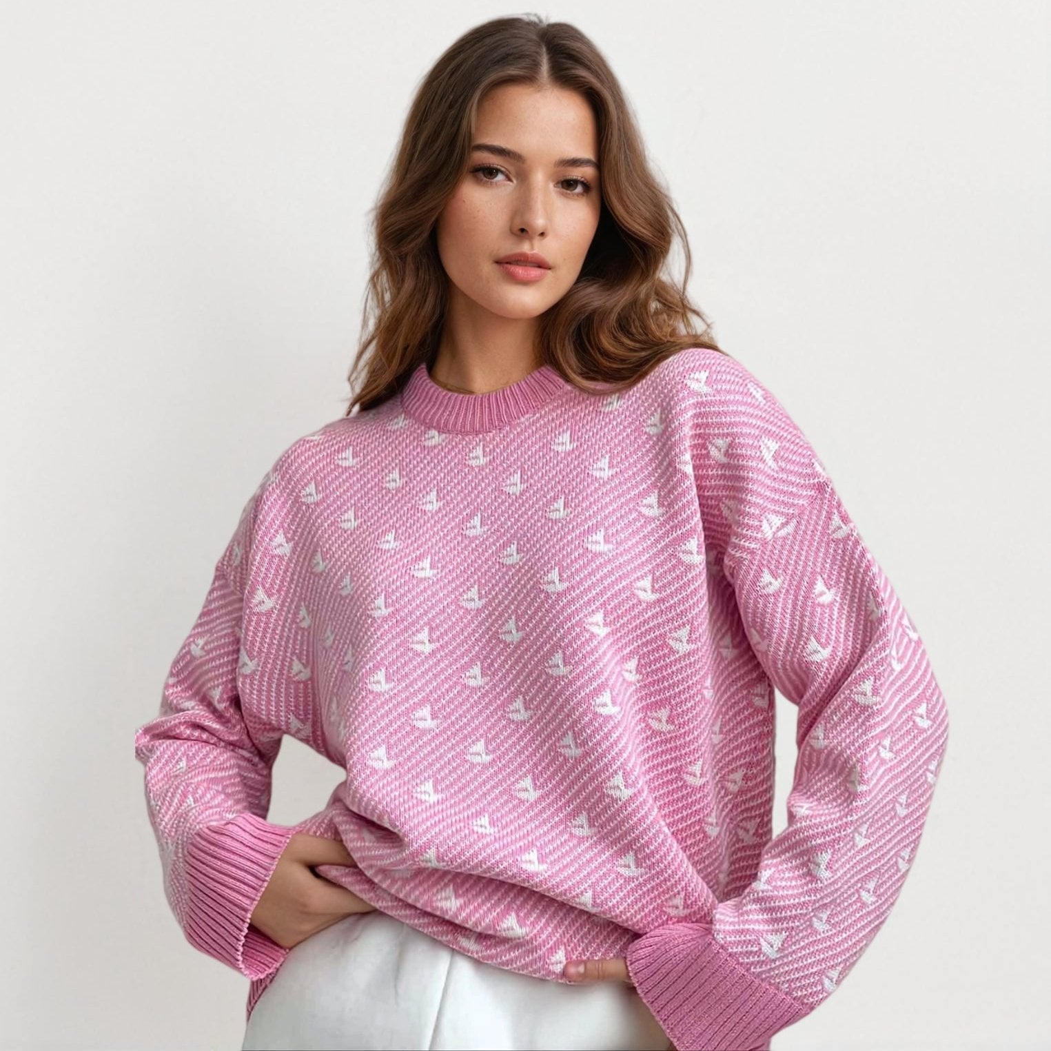 Maglione lavorato a maglia La Marina – Pullover con stampa a barca a vela