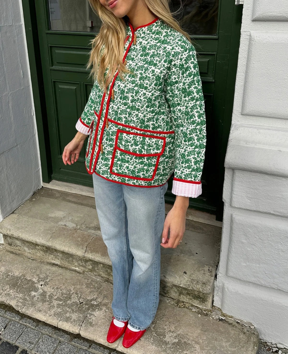 GIACCA PATCHWORK CON STAMPA FLOREALE DI AMY