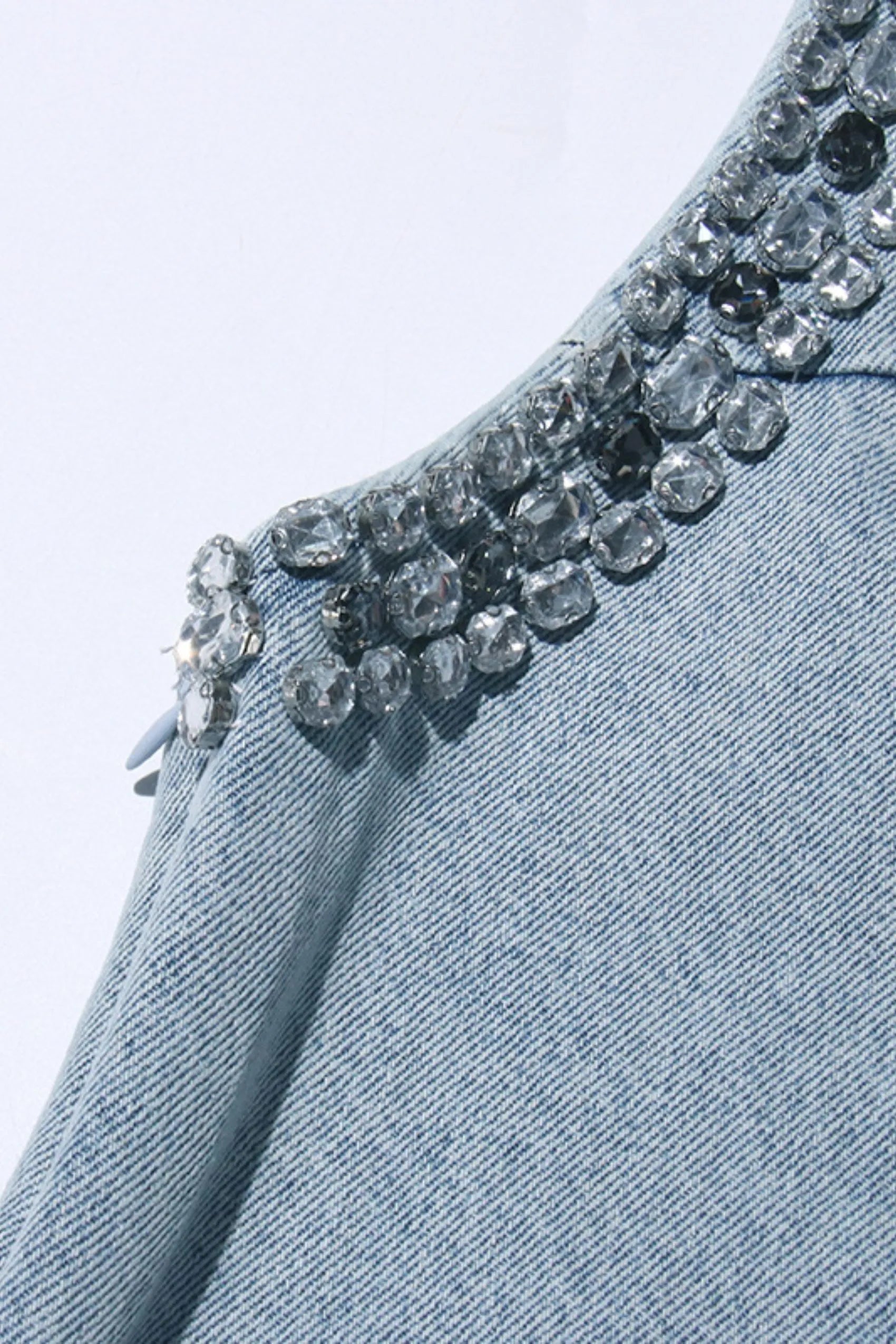 ELYSIA – Crystal Embellished Denim Mini Dress