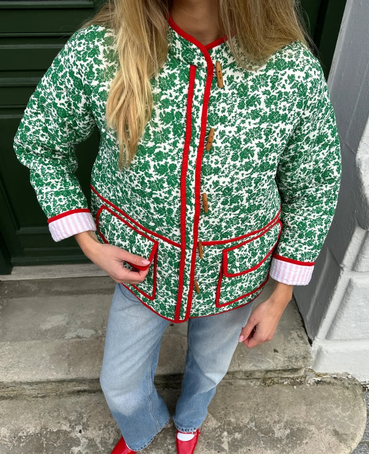 GIACCA PATCHWORK CON STAMPA FLOREALE DI AMY