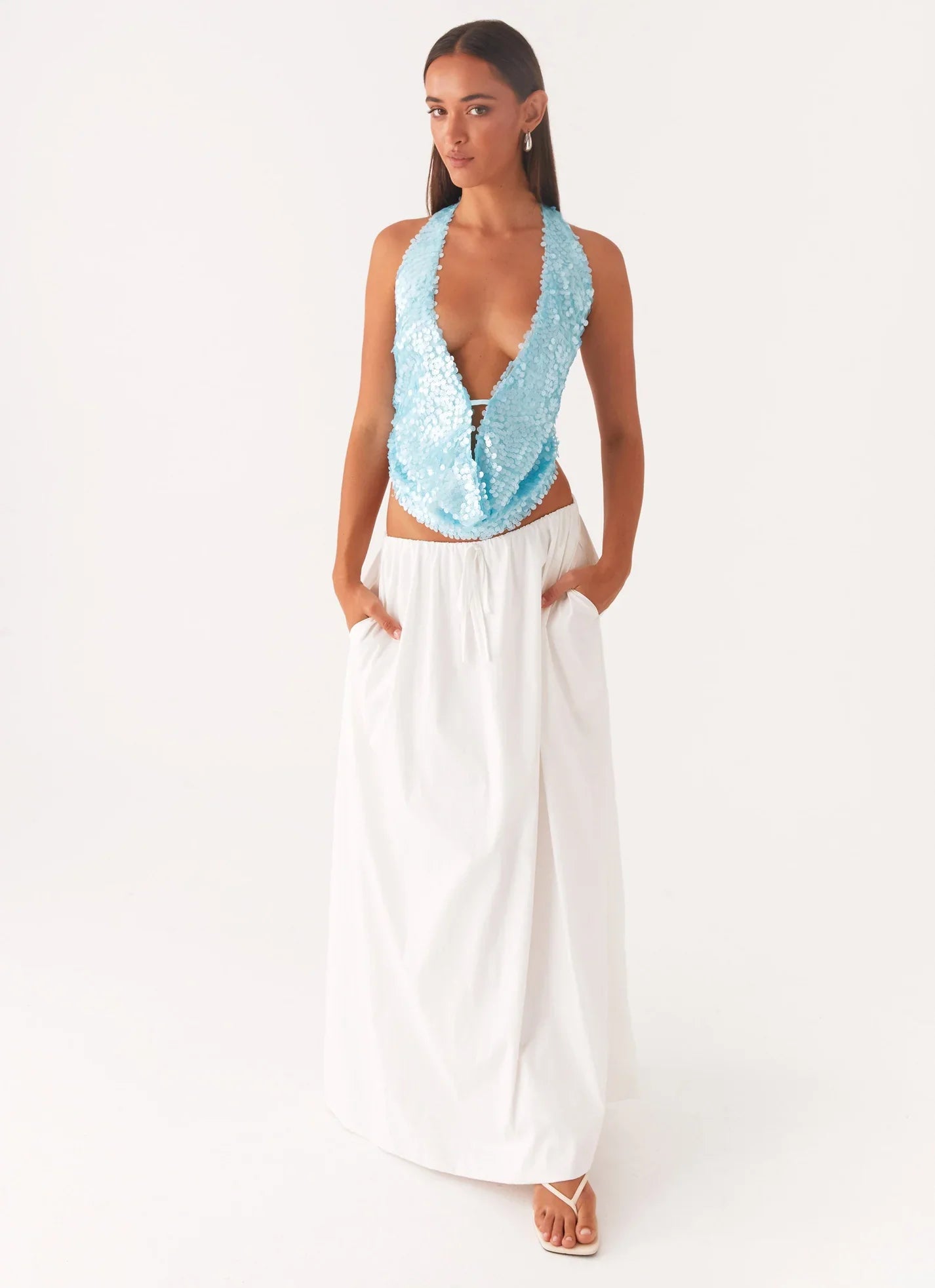 Luna – Azzurro Cowl Top