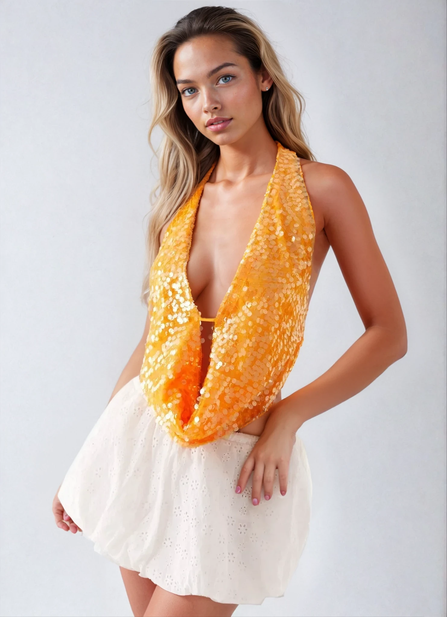 Luna – Arancione Cowl Top