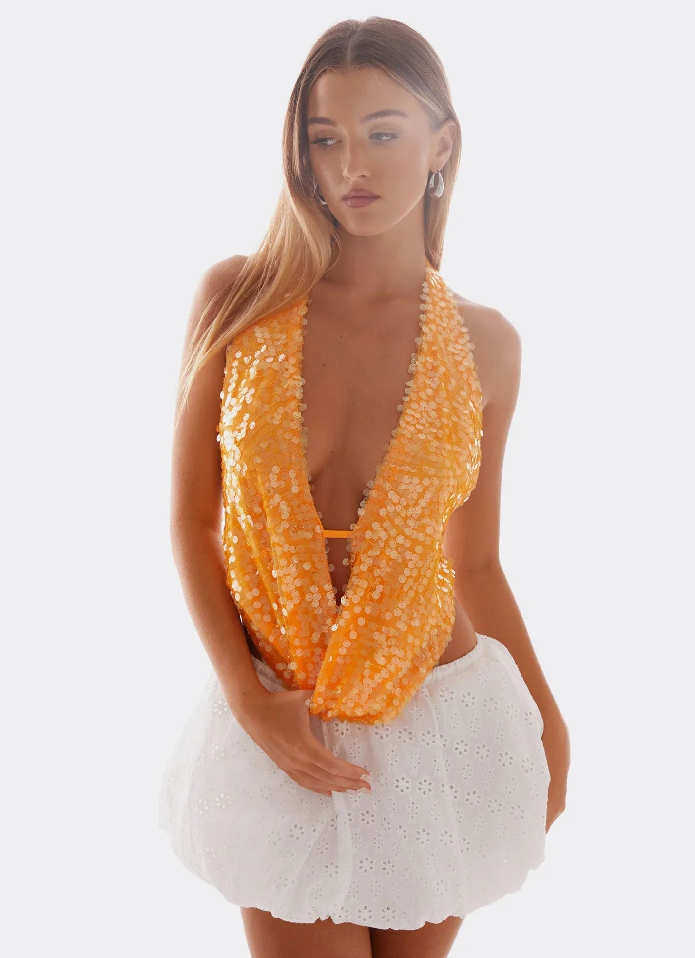 Luna – Arancione Cowl Top