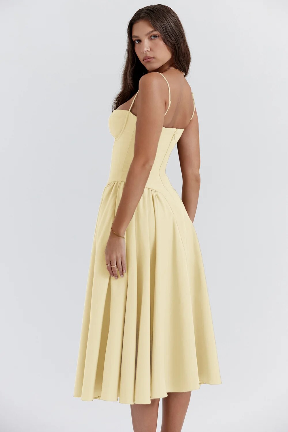 Celine - Ärmelloses Midi-Kleid mit Korsettpassform