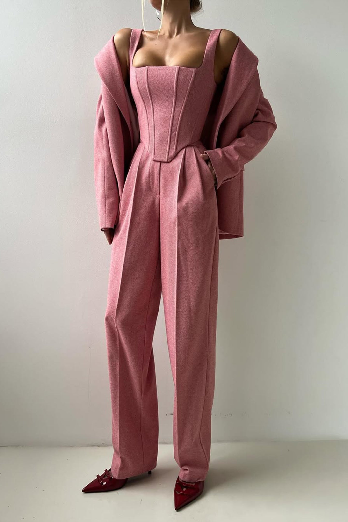 Dolce™ - Tre-delt sæt med dobbelt række blazer