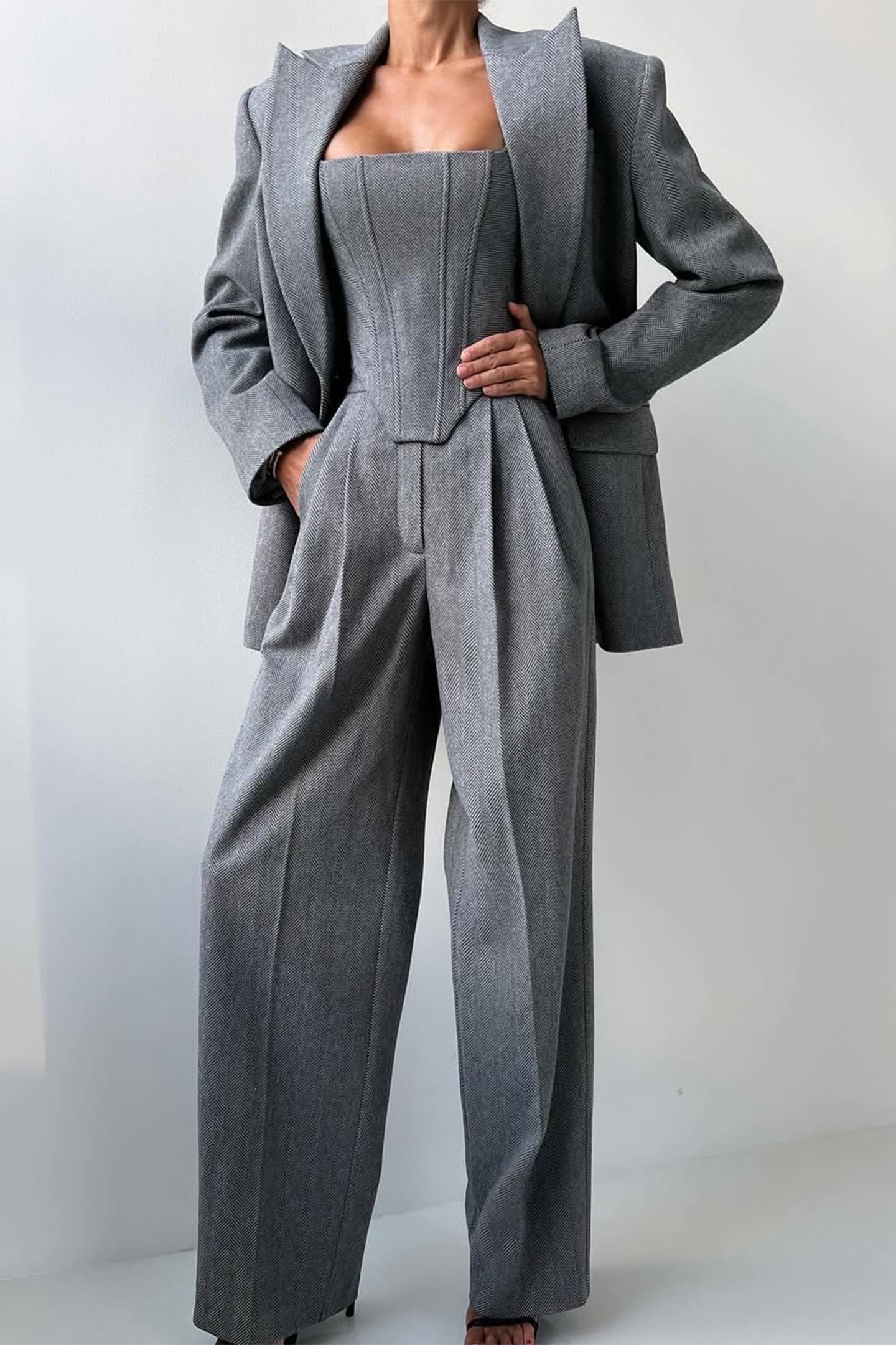 Dolce™ - Tre-delt sæt med dobbelt række blazer