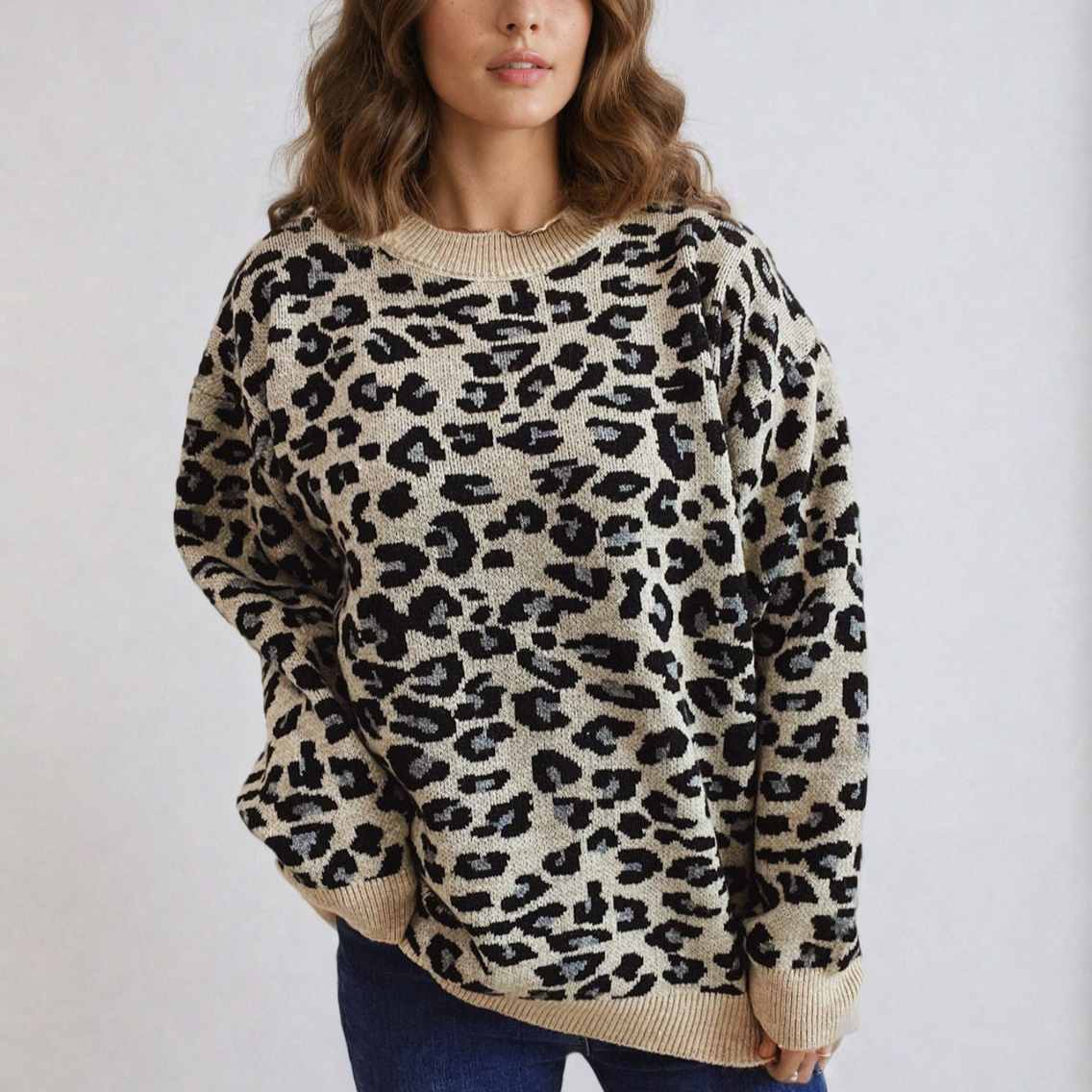 Luna Leopard – Maglione caldo per autunno e inverno