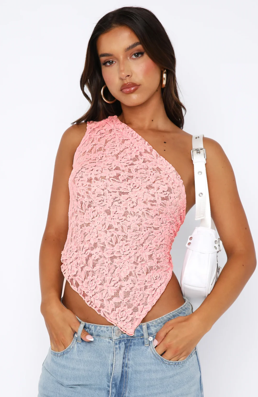 Top in pizzo lilla
