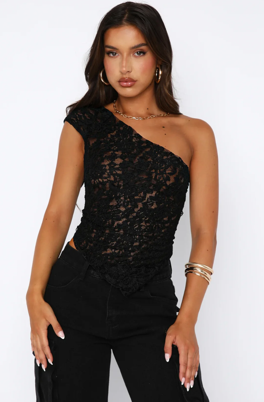 Top in pizzo lilla