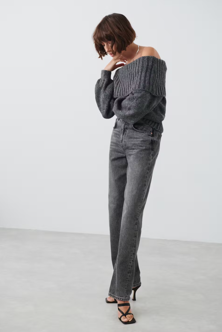 Luna | Maglione lavorato a maglia con spalle scoperte