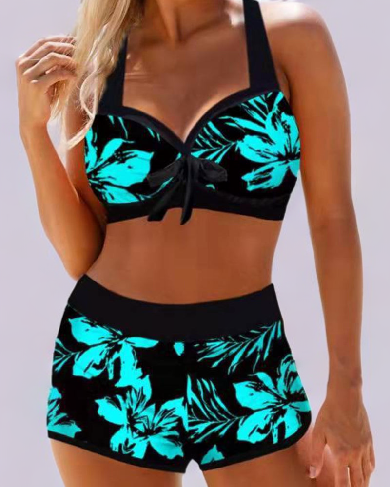 Evelina | Costume da bagno a vita alta con stampa floreale