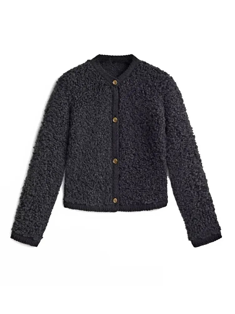 Cardigan in lana con firma di Belle