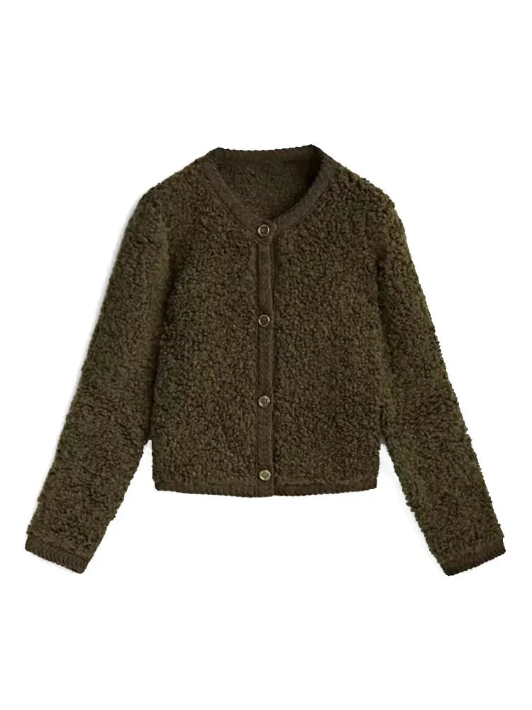 Cardigan in lana con firma di Belle