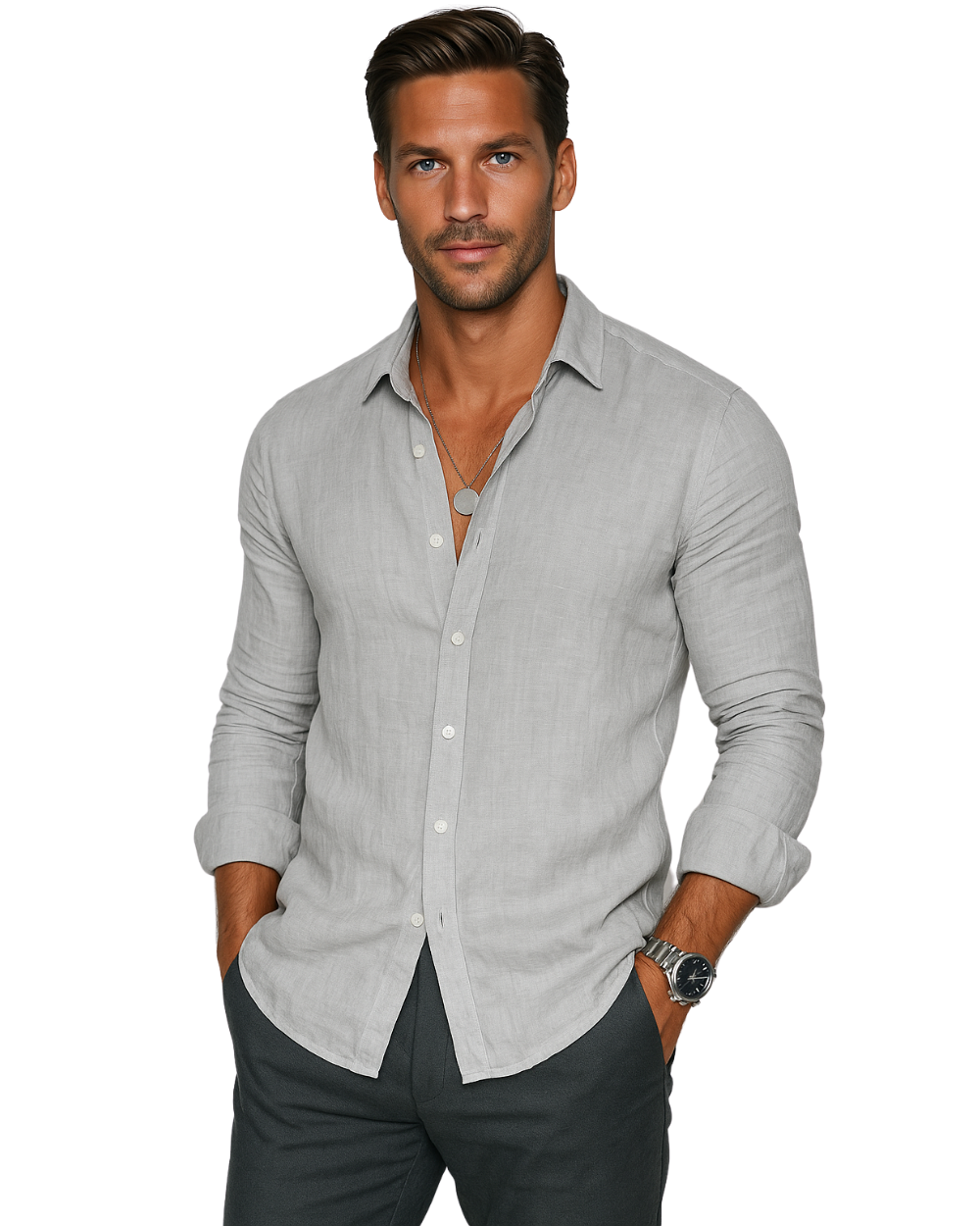 MIRAVO | Camicia casual da uomo in lino