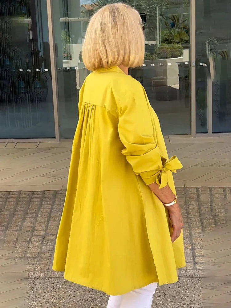 Elliora - Gathered Back Baumwollhemdjacke
