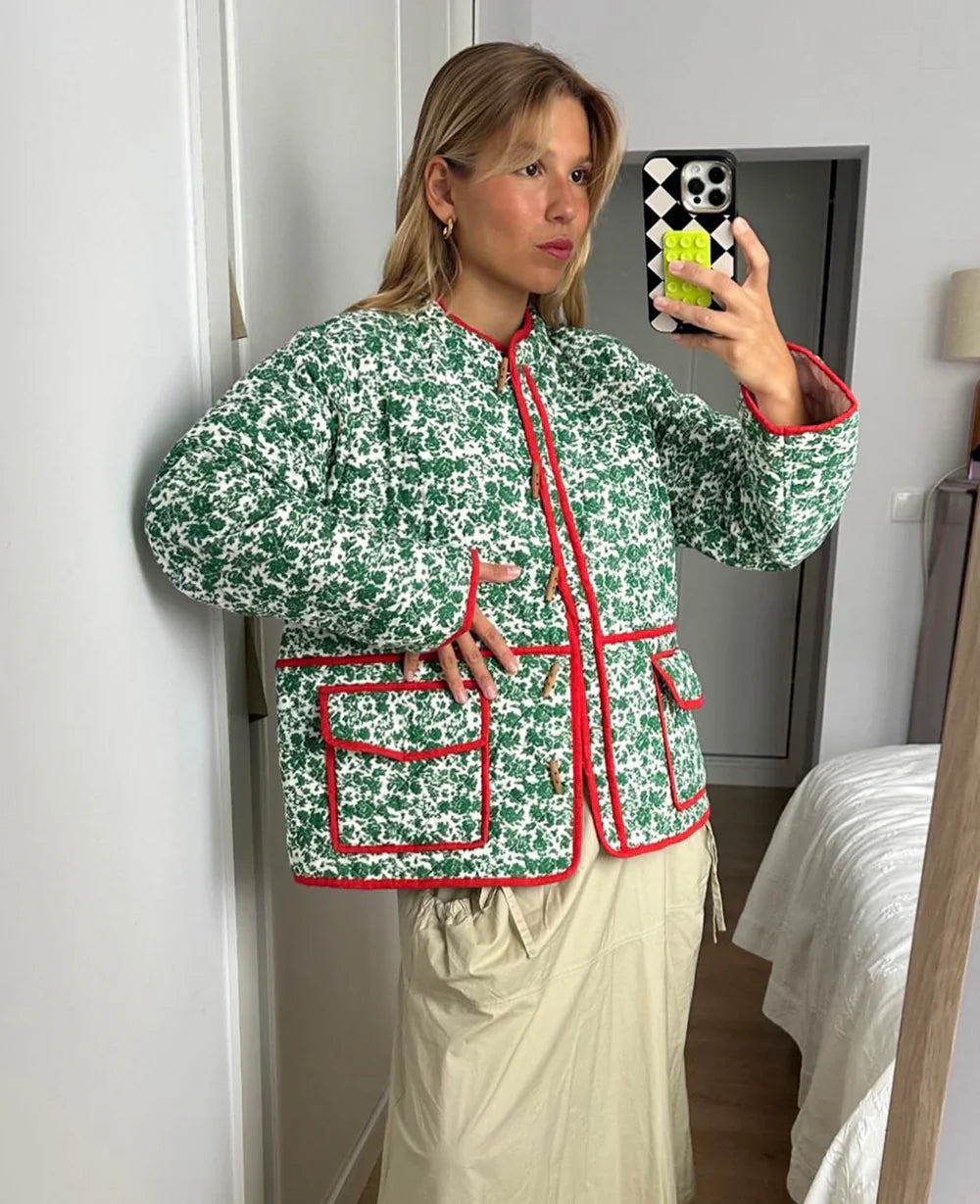 GIACCA PATCHWORK CON STAMPA FLOREALE DI AMY
