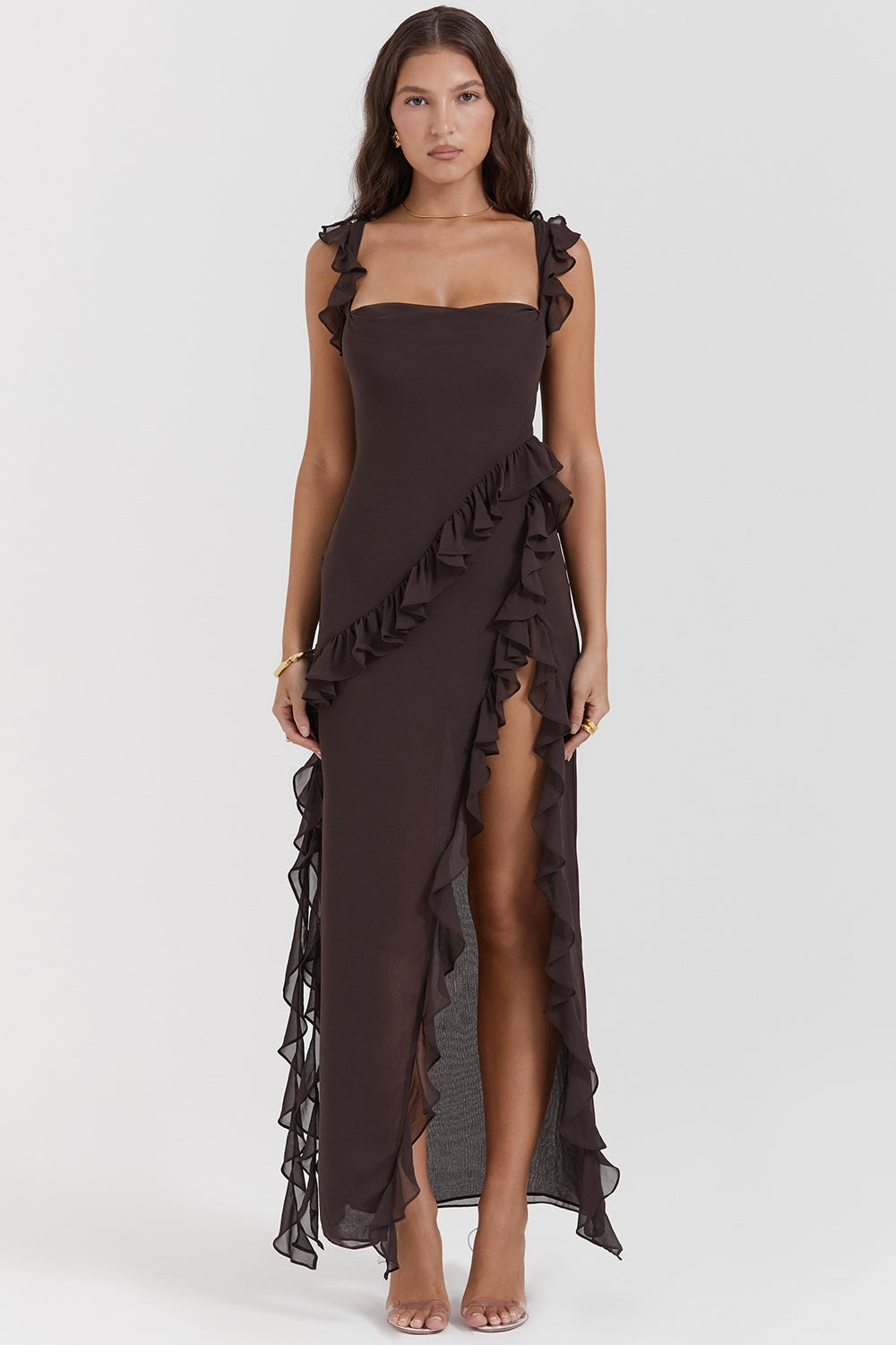 Dalila | Langes Kleid mit Rüschen