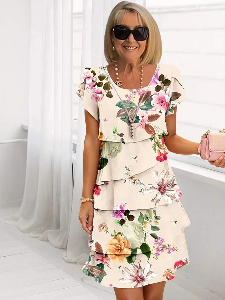 Jasara - Boho Floral Cascade Maxi Kleid