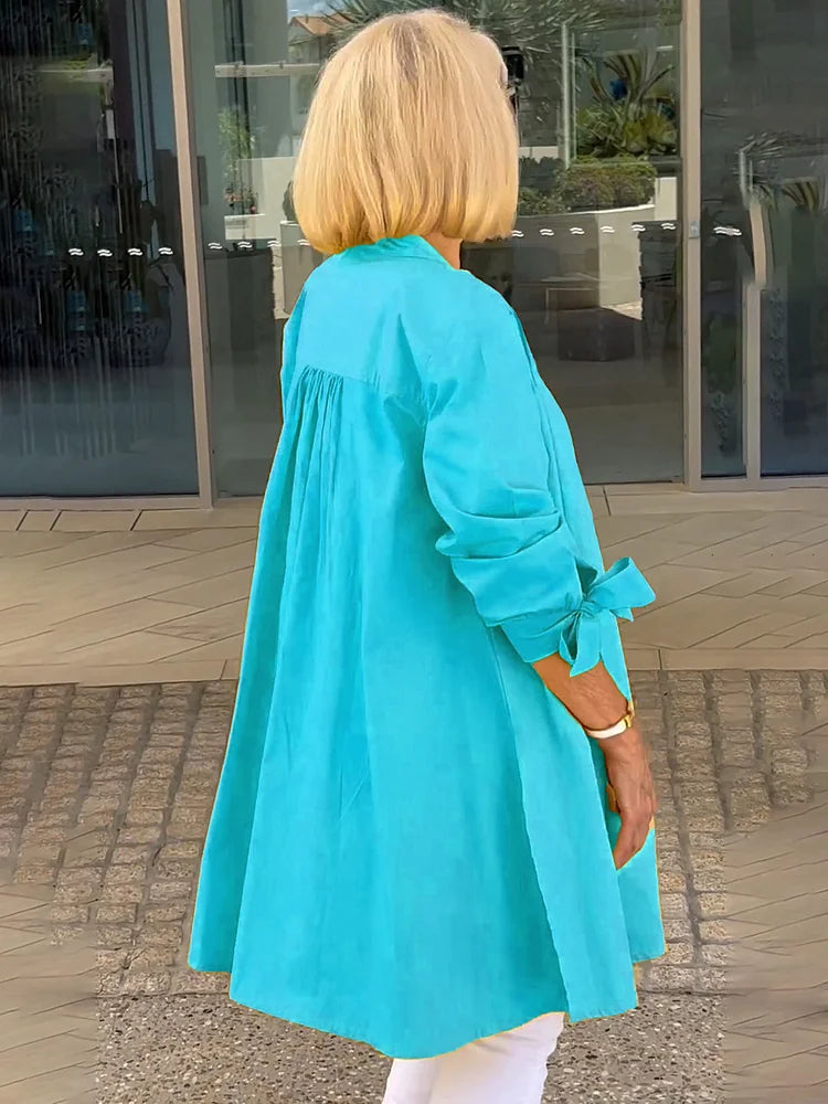 Elliora - Gathered Back Baumwollhemdjacke