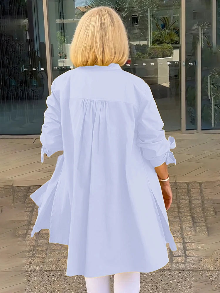 Elliora - Gathered Back Baumwollhemdjacke