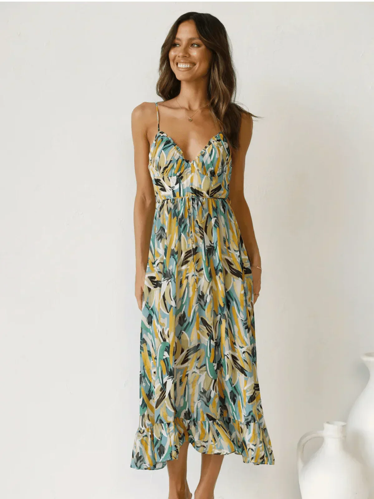 CHIARA | BUNTES MIDI-KLEID