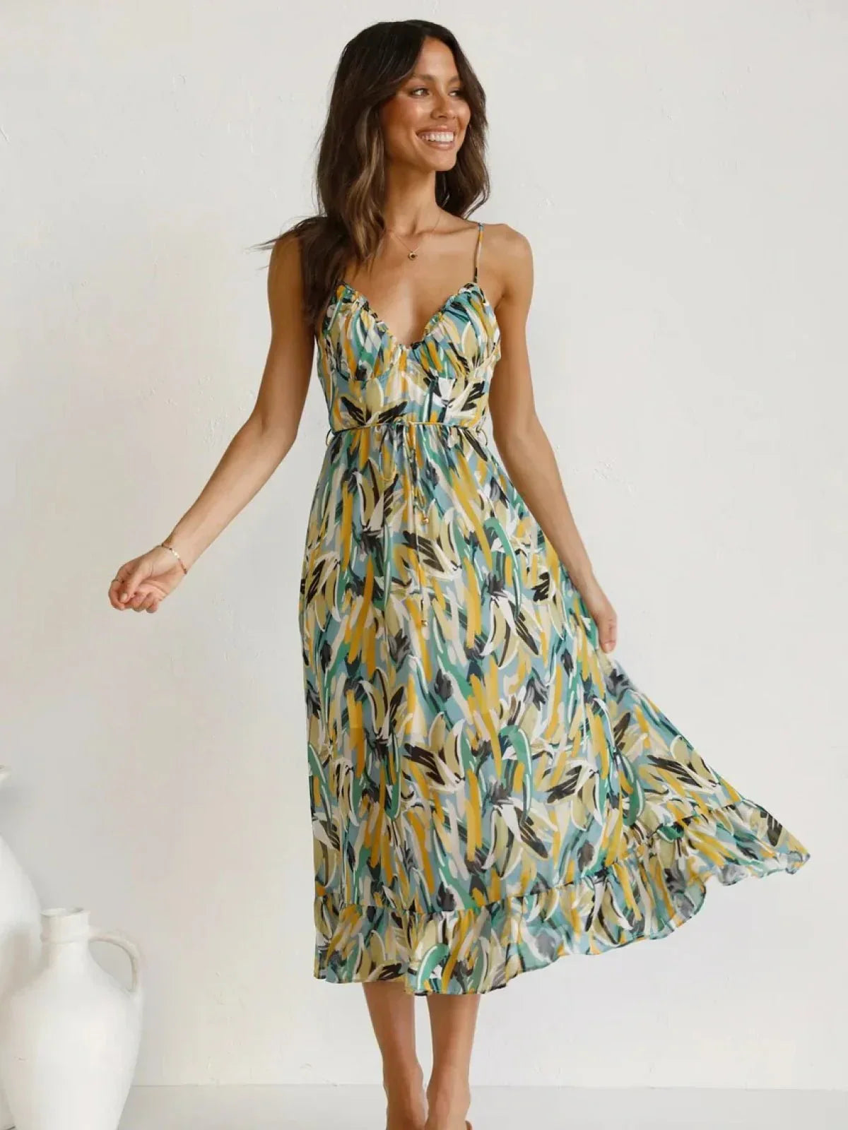 CHIARA | BUNTES MIDI-KLEID