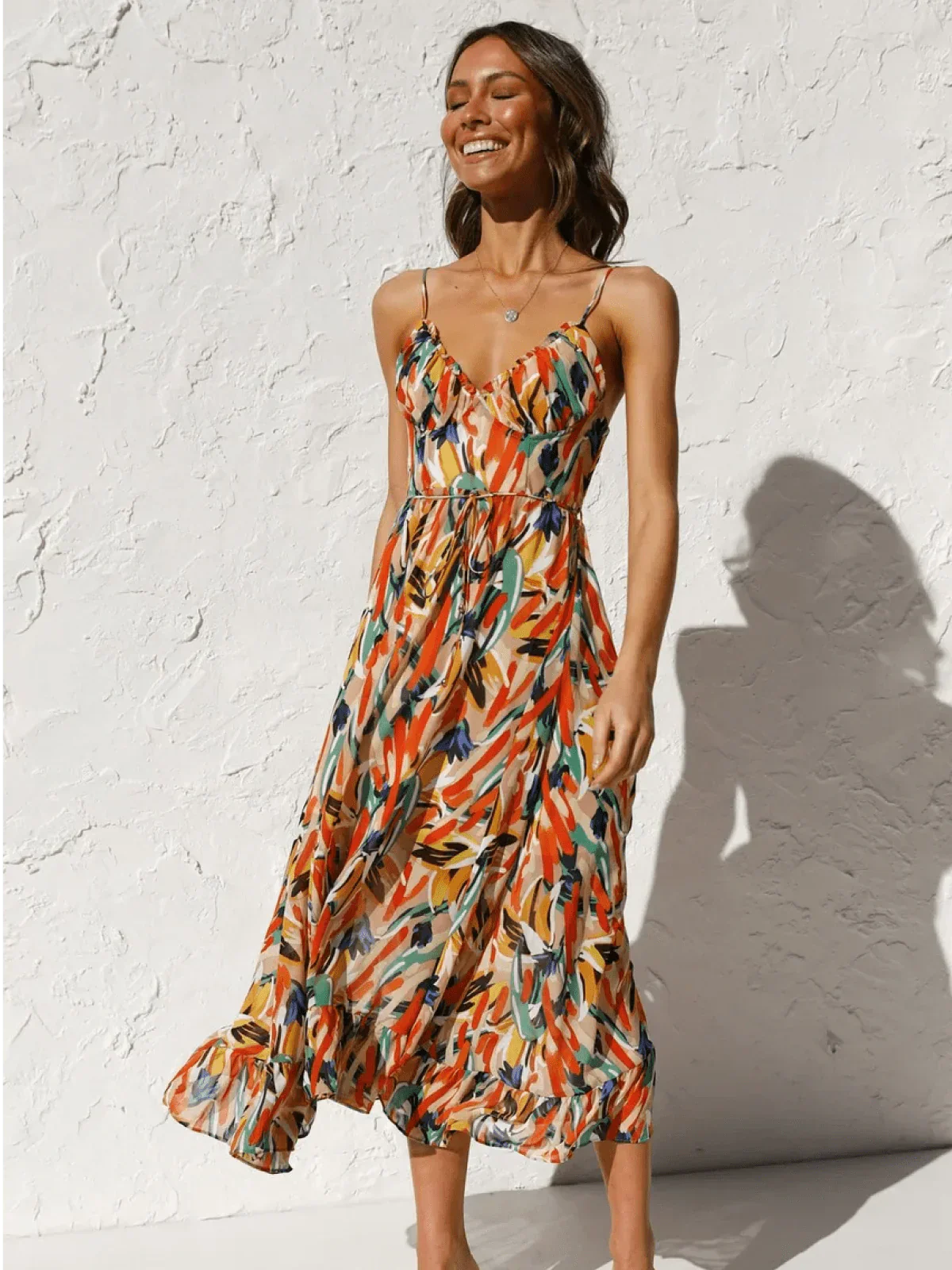 CHIARA | BUNTES MIDI-KLEID