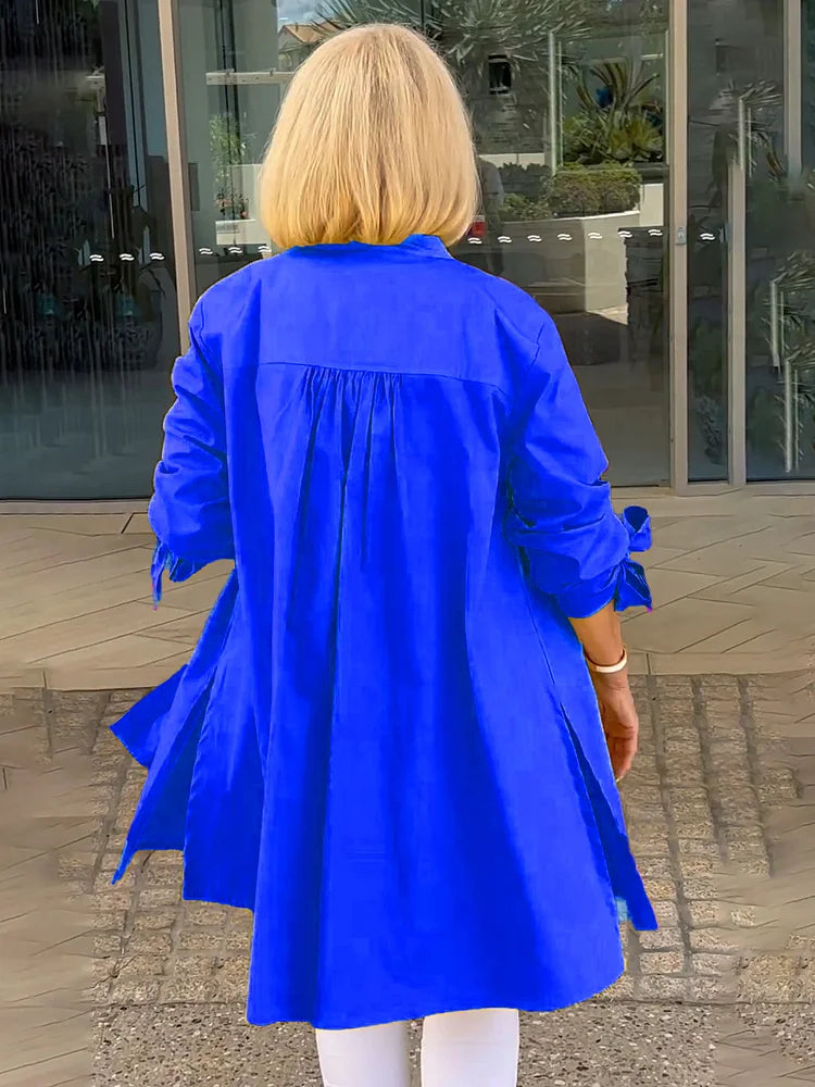 Elliora - Gathered Back Baumwollhemdjacke