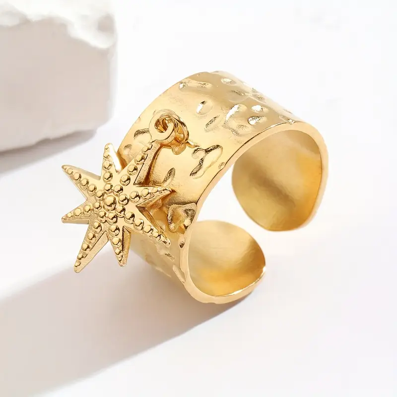 Offene Ring Goldene Stern