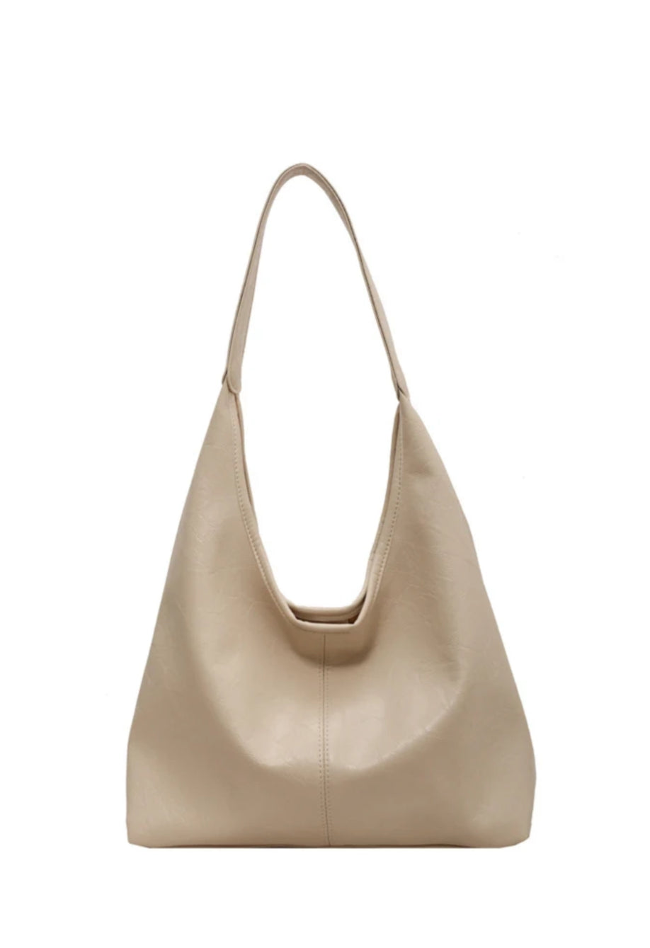 AURORA – BEIGE ELEGANT LEATHER SHOULDER BAG
