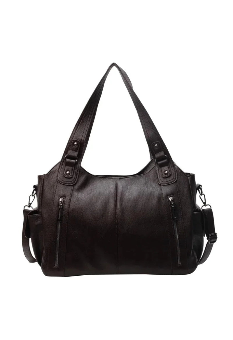 OLIVIA - VIOLA SCURO BORSA LUXURY MODERNA A SPALLA