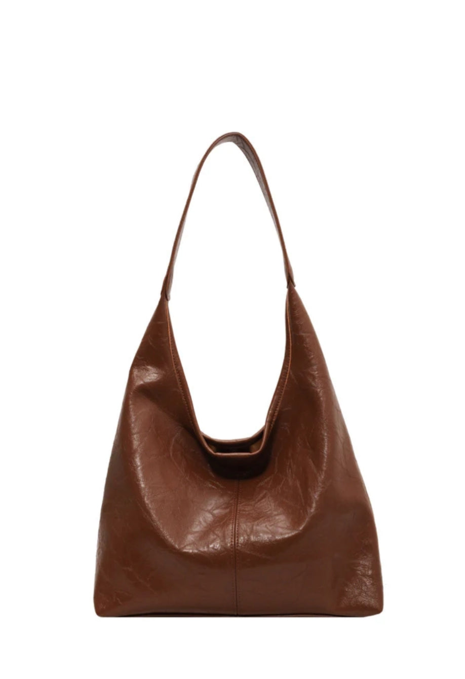 AURORA – MARRONE ELEGANT LEATHER SHOULDER BAG