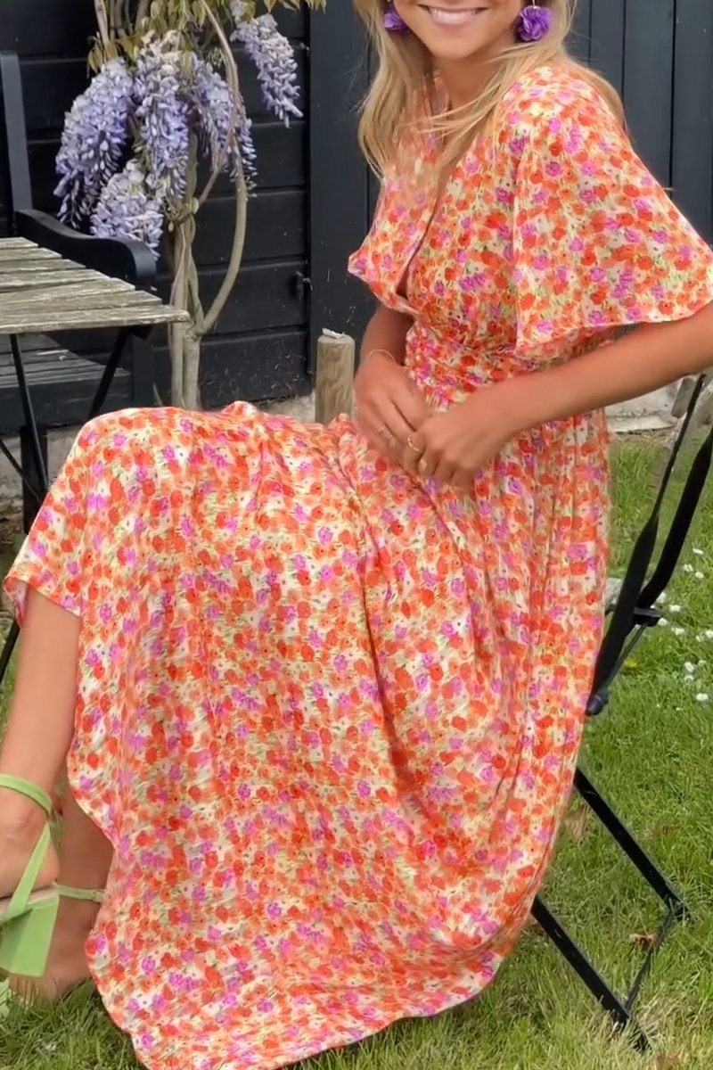 Pauline - Langes Blumenkleid