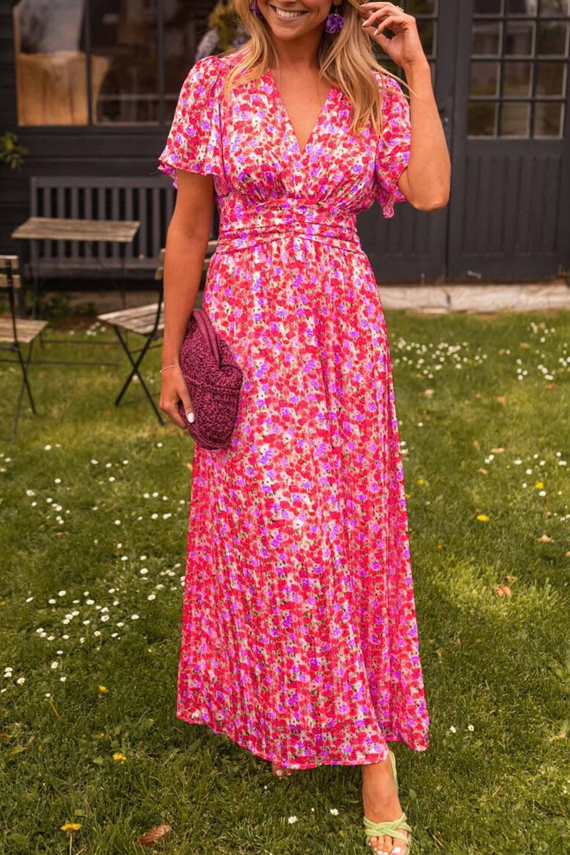 Pauline - Langes Blumenkleid