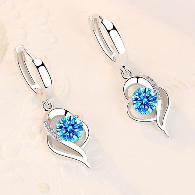Blumenohrringe aus 925er Sterlingsilber und Zirkonium