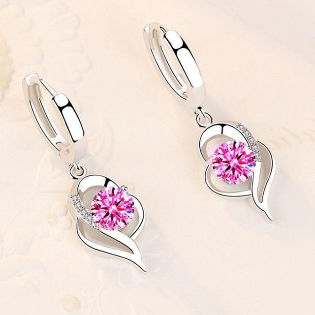 Blumenohrringe aus 925er Sterlingsilber und Zirkonium