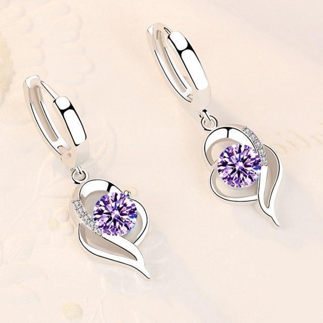 Blumenohrringe aus 925er Sterlingsilber und Zirkonium