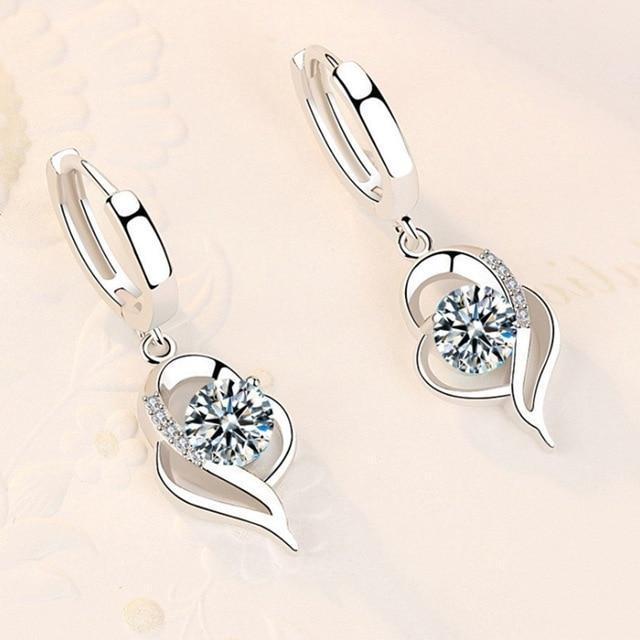 Blumenohrringe aus 925er Sterlingsilber und Zirkonium
