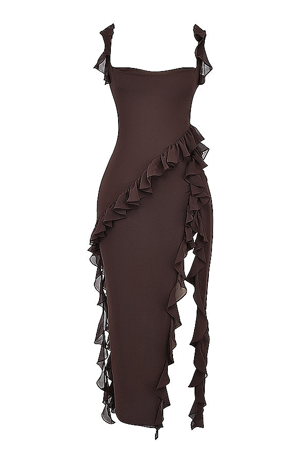 Dalila | Langes Kleid mit Rüschen