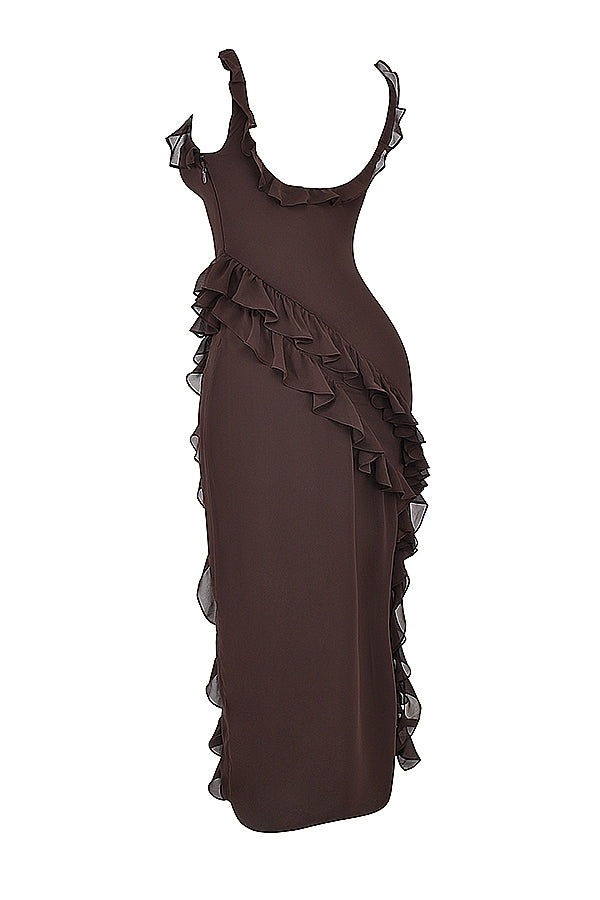 Dalila | Langes Kleid mit Rüschen